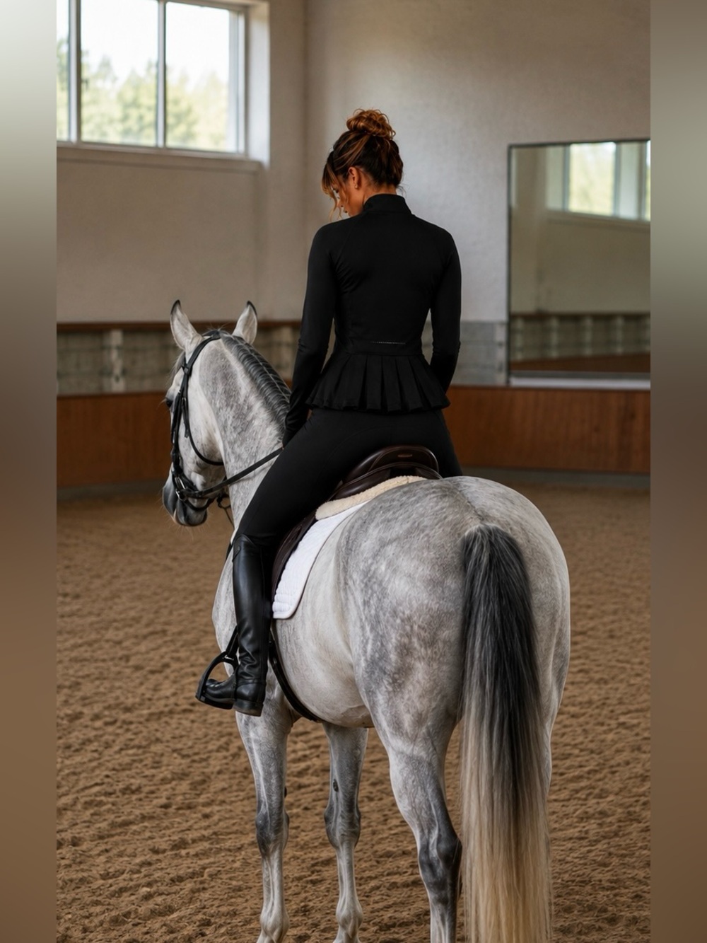 Equestrian Dressage English Black UV Block Cooling Summer Peplum Riding Jacket - Picture 6 of 7